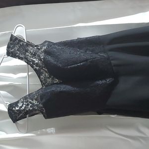 Black short dress with lace top